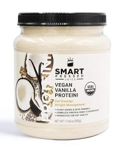 SMART Pressed Juice Vegan Vanilla Proteini | Premium Organic Plant-Based Protein Powder | Clean Lean Protein Shake | Best Detox Smoothie No Fillers | Keto Friendly | Made in The USA | 20 Servings