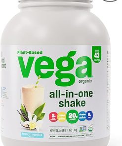 Vega Organic All-in-One Vegan Protein Powder French Vanilla (43 Servings) Superfood Ingredients- Vitamins for Immunity Support