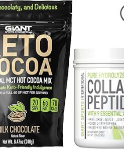 Giant Sports Keto Cocoa and Collagen Peptide MCT Powder and Protein Bundle.