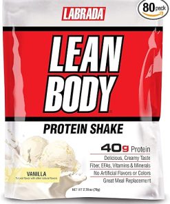 Labrada Lean Body MRP All-In-One Vanilla Meal Replacement Shake. 40g Protein Whey Blend- 8g Healthy Fats EFA’s & Fiber