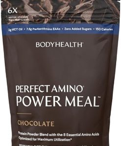 BodyHealth PerfectAmino Power Meal Shake New Dark Chocolate Flavor with MCT Oil Carb 10 and Perfect Amino Protein Base (20 Servings)