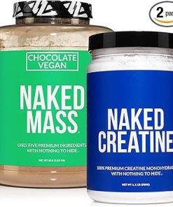 Naked Soy-Free Protein Bundle: 8LB Chocolate Naked Vegan Mass and Naked Creatine