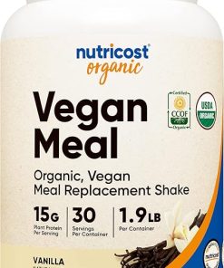 Nutricost Organic Vegan Meal Replacement Shake Powder (Vanilla) – Certified USDA Organic- Vegan