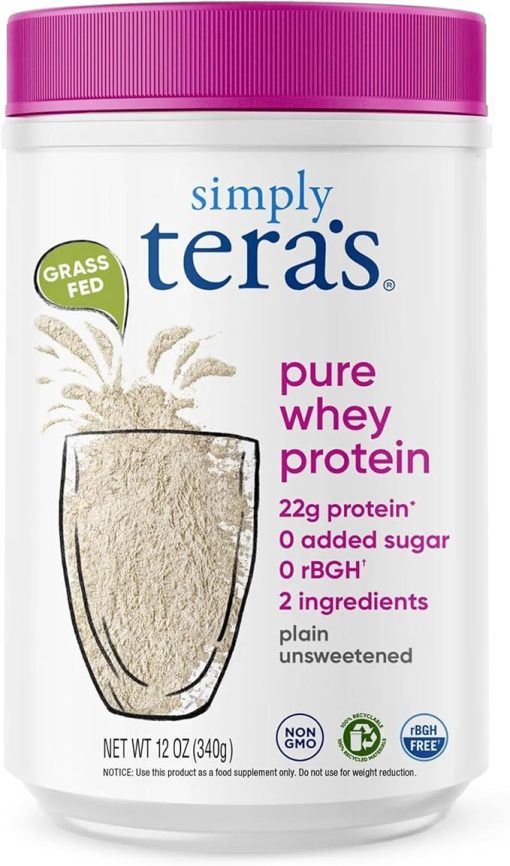 Simply tera's Pure Whey Protein Powder - Grass Fed Whey Protein Powder- Clean Protein Powder