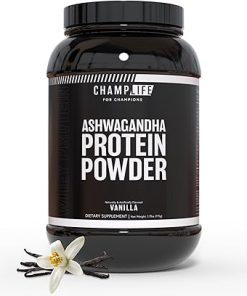 Ashwagandha Protein Powder – 24g Vanilla Protein Powder – Whey Protein Powder with Ashwagandha Powder – No Added Sugar & Gluten Free – 25 Servings