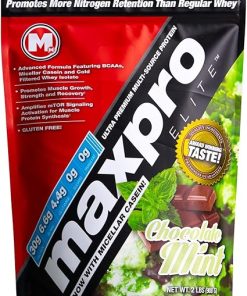 Max Muscle Maxpro Elite | 30g Protein | 6.6g BCAAs | Micellar Casein Cold Filtered Whey Isolate Protein Concentrate | Promotes Muscle Growth- Strength and Recovery (Chocolate Mint