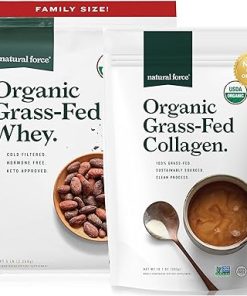 Natural Force Whey Protein Powder – Chocolate- 5 lbs Organic Clean Collagen Peptides Powder Unflavored
