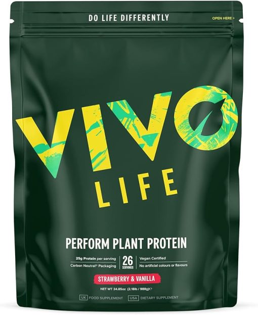 Vivo life Perform Plant Protein Powder - Strawberry & Vanilla- Vegan