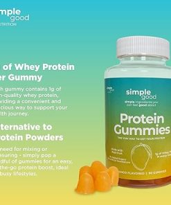 Simple Good Protein Gummies | 1g Whey protein per Gummy | 90 Count Protein Gummies | Protein Snacks | Essential Amino Acids | Healthy Gummy Candy | Gummies for Women |Gummies for Men |Gummies for Kids 2