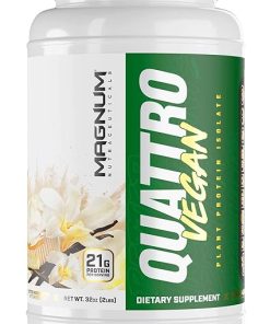 Magnum Nutraceuticals Quattro Vegan Protein Powder- Vanilla 2lb – Premium Plant-Based Protein Powder Isolate for Muscle Growth & Recovery