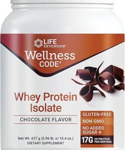 Life Extension Wellness Code® Whey Protein Isolate (Chocolate)- Protein and branched-Chain Amino acids for Muscle Growth & Immune Health