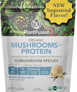 Plantfusion Mushroom Protein Powder – 3 in 1 Vegan Protein Powder- Mushroom Supplement