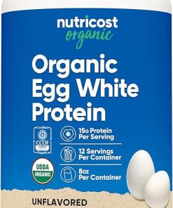 Nutricost Organic Egg White Protein Powder 8oz (Unflavored) – 15 Grams Protein Per Serving- GMO-Free