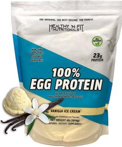 Healthy ‘N Fit 100% Egg Protein- Vanilla (4lb): 100% Egg White Protein Plus Natural Peptides.-Naturally Sweetened- Pure