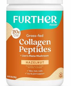Further Food Hazelnut Collagen Peptides Powder with Lion’s Mane Mushroom- Grass-Fed Hydrolyzed Type 1 & 3 Protein
