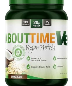 About Time Natural Vegan Protein Chocolate 2lb – 24g Protein- Non-GMO