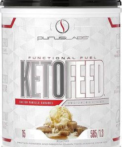 Purus Labs KetoFeed Protein | Keto Low Glycemic Protein Meal Replacement | Low Carb- 0 Sugars | Added MCTs | 20g Whey Protein (Salted Vanilla Caramel)