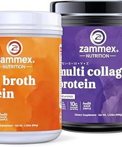 Zammex Beef Bone Broth Protein Powder 20g Protein and Multi Collagen Peptides Protein Powder Unflavored