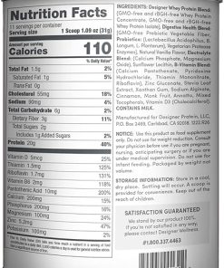 Designer Wellness Designer Whey Natural 100% Whey Protein Powder with Probiotics – Fiber 2