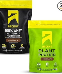 Ascent Whey 2 lb + Plant Protein Powder 18 Servings – Chocolate