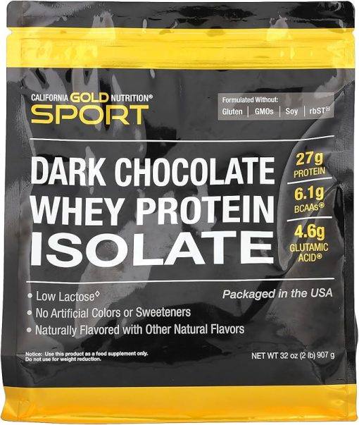 California Gold Nutrition Sport- Dark Chocolate Whey Protein Isolate