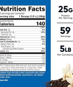 Nutricost Grass-Fed Whey Protein Concentrate (Vanilla) 5LBS – Undenatured- Non-GMO 2