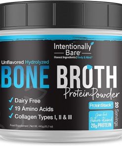 Intentionally Bare Bone Broth Collagen Peptides Powder Unflavored – Dairy Free Collagen Peptide Powder Type 1 & 3