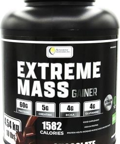 Extreme Mass Weight Gainer Muscle Builder- 10 lbs (4.54 kg) with Less Sugar for Intense Workout Training Made of high Calorie Fortified whey Protein