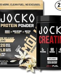 Jocko Fuel Bundle – Vanilla Mölk Protein Powder + Creatine Monohydrate Powder for Men & Women – Bundle for Atheltic Performance- Recovery