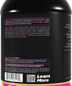 Driven WHEY- Grass Fed Whey Protein Powder: Delicious- Clean Protein Shake- Improve Muscle Recovery with 23 Grams of Protein with Added BCAA and Digestive Enzymes (2 lb 2