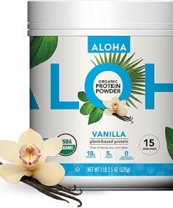 ALOHA Organic Plant Based Protein Powder Bundle- Vanilla 19.6 oz & Chocolate 19.6 oz 2