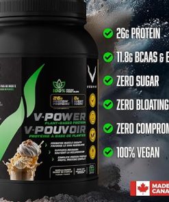 V-Power Plant-Based Protein Powder – Vanilla Surge (29 Servings) | 26g Protein- 11.8g BCAAs & EAAs 2