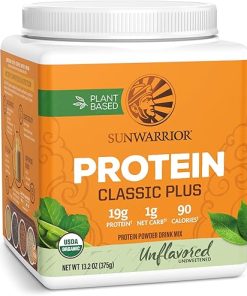 Sunwarrior Vegan Organic Protein Powder Plant-Based 5 Superfood Quinoa Chia Seed Soy Dairy Gluten- & Synthetic Free Non-GMO Unflavored 15 Servings Classic Plus