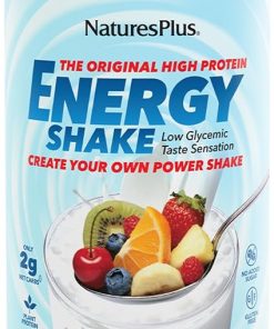 Natures Plus Energy Shake – 1.7 lb – 16 Grams of Plant-Based Protein Per Serving – Contains Digestion-Supporting Enzymes – No Added Sugar – Non-GMO- Vegetarian