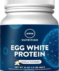 MRM Nutrition Egg White Protein | Vanilla Flavored | 23g Fat-Free Protein | with Digestive enzymes | Highest Biological Value | Clinically Tested | 20 Servings