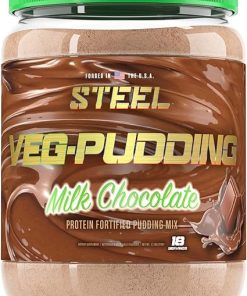 Steel Veg-Pudding | Vegan Protein Pudding Powder Mix- Milk Chocolate | 18 Servings (1.5lbs) | Brown Rice and Pea Protein with BCAA Amino Acids for Muscle Growth and Recovery | Non Dairy | Low Carb 2