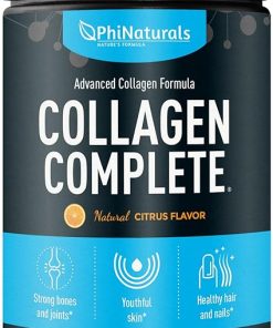 Collagen Complete AntiAging Protein Blend – 8 Collagen Boosters Plus Hydrolyzed Peptides Powder Supplement [Citrus] – Anti-Aging Booster for Skin- Hair