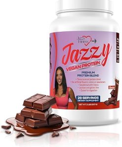 Jazzy Vegan Protein Powder for Women (907 gm) Chocolate Protein Powder- Lactose & Gluten Free Protein Blend