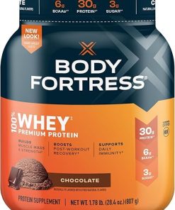 Body Fortress 100% Whey Protein Powder Chocolate 1.78lbs + Pure Protein Bars Chocolate Peanut Caramel 12 Count 1.76oz 2
