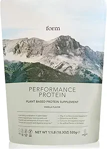 Form Performance Protein – Vegan Protein Powder – 30g of Plant Based Protein per Serving- with BCAAs and Digestive Enzymes. Perfect Post Workout. Tastes Great with Just Water! (Vanilla)