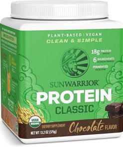 Brown Rice Protein Powder with Bcaa & Amino Acids Raw Rice Protein Shake Gluten Free Low Carb Dairy Free | Plant Based Classic Sprouted Brown Rice Protein Powder Chocolate 375g by Sunwarrior