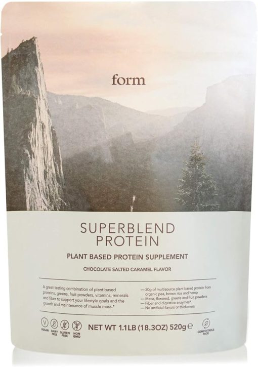 Form Superblend Protein - Vegan Protein Powder with Superfoods- Vitamins and Minerals - 20g of Plant Based Protein per Serving (Chocolate Salted Caramel)