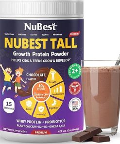 NuBest Tall Growth Protein Powder with Chocolate Flavor + Bone Xtra 120 Vegan Capsules – Bundle Height Growth- Bone Strength 2