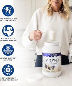 Vitauthority Whey Protein Powder for Women | Whey Isolate Probiotics & Enzymes Supports Digestion- Nutrient Absorption & Energy Post-Workout & Daily Nutrition Salted Caramel Flavored 30 Servings 2