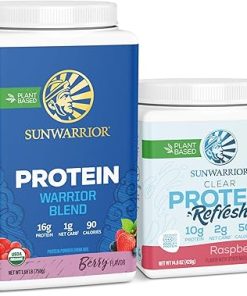 Vegan Protein Powder Plant Based Organic Protein | Berry- 30 Servings & Vegan Protein Refresh Clear Protein | 30 Servings