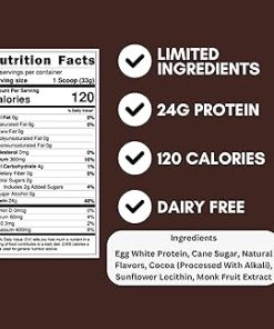 Anea Egg White Protein Powder | 25g Protein | Dairy Free | Gluten Free | Fat Free | Amino Acids | High Biological Value (1.5 Pound (Pack of 1) (1.5 Pound (Pack of 1)- Chocolate) 2