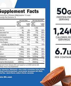 Nutricost Mass Gainer (Chocolate Peanut Butter Flavor- 6.7 LBS) 50 Grams of Protein Per Serving – Non-GMO 2