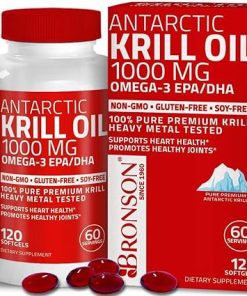 Marine Collagen Peptides Hydrolyzed Protein Powder + Antarctic Krill Oil 1000 mg with Omega-3s EPA DHA 2