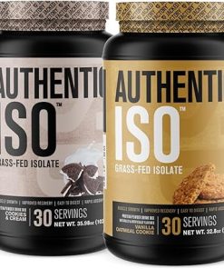 Jacked Factory Authentic ISO Grass Fed Whey Protein Isolate Powder – Low Carb- Non-GMO Muscle Building Protein w/No Fillers (Cookies & Cream