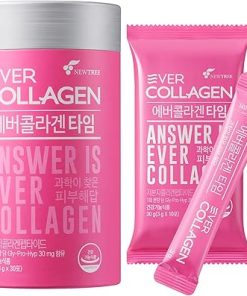 NEWTREE Low Molecular Multi Marine Collagen Peptides Protein Powder Stick for Skin Hair Nail Health & Beauty Type I III Collagen Supplement for Women Men- 30 Packets (Apple Flavor)